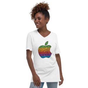 ALL YOU NEED IS APPLE,T-shirt unisexe,T-Shirt unisexe à manches courtes et col V