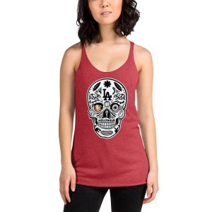 women's racerback tank la skull